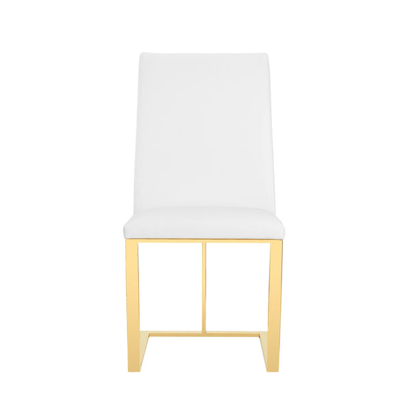 VIG Furniture Modrest Frankie - Contemporary White & Gold Dining Chair VGGAGA-6917CH-WHT