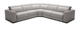 Modrest Frazier - Modern Light Grey Leather Sectional Sofa with Recliners