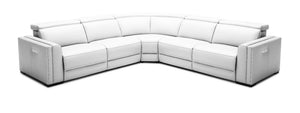 VIG Furniture Modrest Frazier - Modern White Leather Sectional Sofa with Recliners VGKM-KM268H-W-SECT