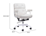 Zuo Modern Smiths 100% Polyurethane, Plywood, Steel, Aluminum Alloy Modern Commercial Grade Office Chair White 100% Polyurethane, Plywood, Steel, Aluminum Alloy