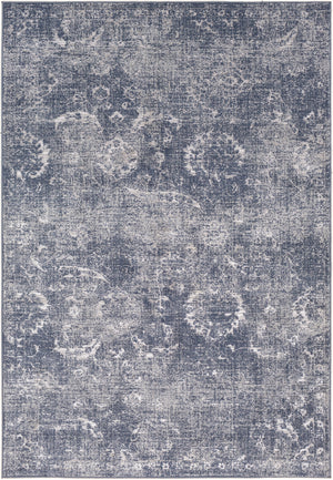 Florence FRO-2300 Traditional Polyester, Polypropylene Rug FRO2300-9124 Navy, Light Gray, Medium Gray 50% Polyester, 50% Polypropylene 9' x 12'4"