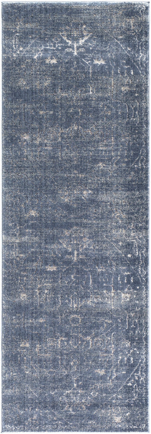 Florence FRO-2306 Traditional Polyester, Polypropylene Rug FRO2306-2773 Navy, Medium Gray 50% Polyester, 50% Polypropylene 2'7" x 7'3"