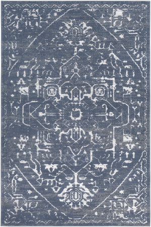 Florence FRO-2306 Traditional Polyester, Polypropylene Rug FRO2306-9124 Navy, Medium Gray 50% Polyester, 50% Polypropylene 9' x 12'4"