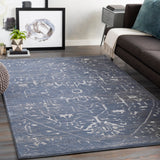 Florence FRO-2306 Traditional Polyester, Polypropylene Rug FRO2306-9124 Navy, Medium Gray 50% Polyester, 50% Polypropylene 9' x 12'4"