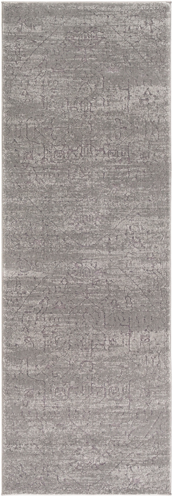 Florence FRO-2308 Traditional Polyester, Polypropylene Rug FRO2308-2773 Medium Gray, Light Gray 50% Polyester, 50% Polypropylene 2'7" x 7'3"