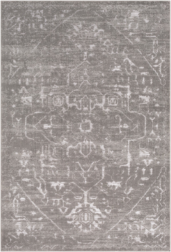 Florence FRO-2308 Traditional Polyester, Polypropylene Rug FRO2308-9124 Medium Gray, Light Gray 50% Polyester, 50% Polypropylene 9' x 12'4"