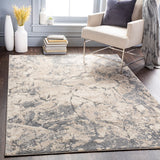 Florence FRO-2319 Modern Polypropylene, Metallic Thread, Polyester Rug FRO2319-9124 Beige, Medium Gray, Charcoal, Light Gray 50% Polypropylene, 35% Metallic Thread, 15% Polyester 9' x 12'4"