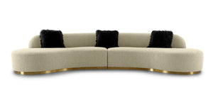 VIG Furniture Divani Casa Frontier - Glam Beige Fabric Curved Sectional Sofa VGODZW-943-BGE-SECT