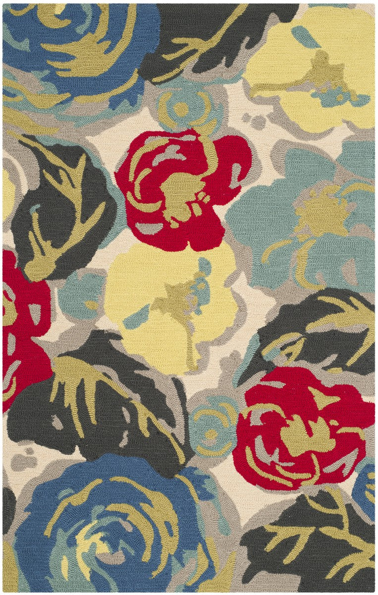 FRS437 Hand Hooked Rug - Vibrant Indoor-Outdoor Textile Art with Stunning Patterns and Detail