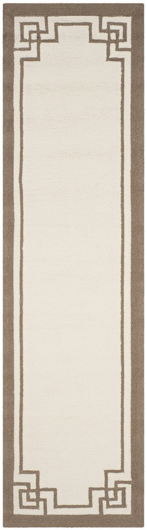 Four Seasons Deco Border  Hand Hooked 100% Polyproplene Pile Rug Off White / Mocha