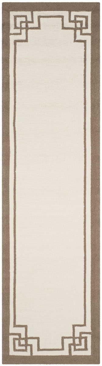 Four Seasons Deco Border  Hand Hooked 100% Polyproplene Pile Rug Off White / Mocha