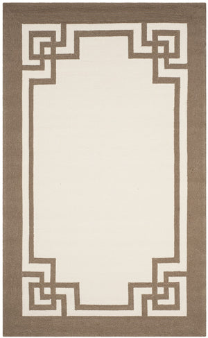 Four Seasons Deco Border  Hand Hooked 100% Polyproplene Pile Rug Off White / Mocha