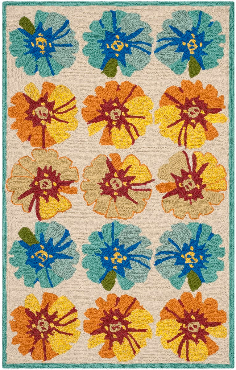 Four Seasons Hand-Hooked Indoor-Outdoor Rug - Vibrant Global Motifs