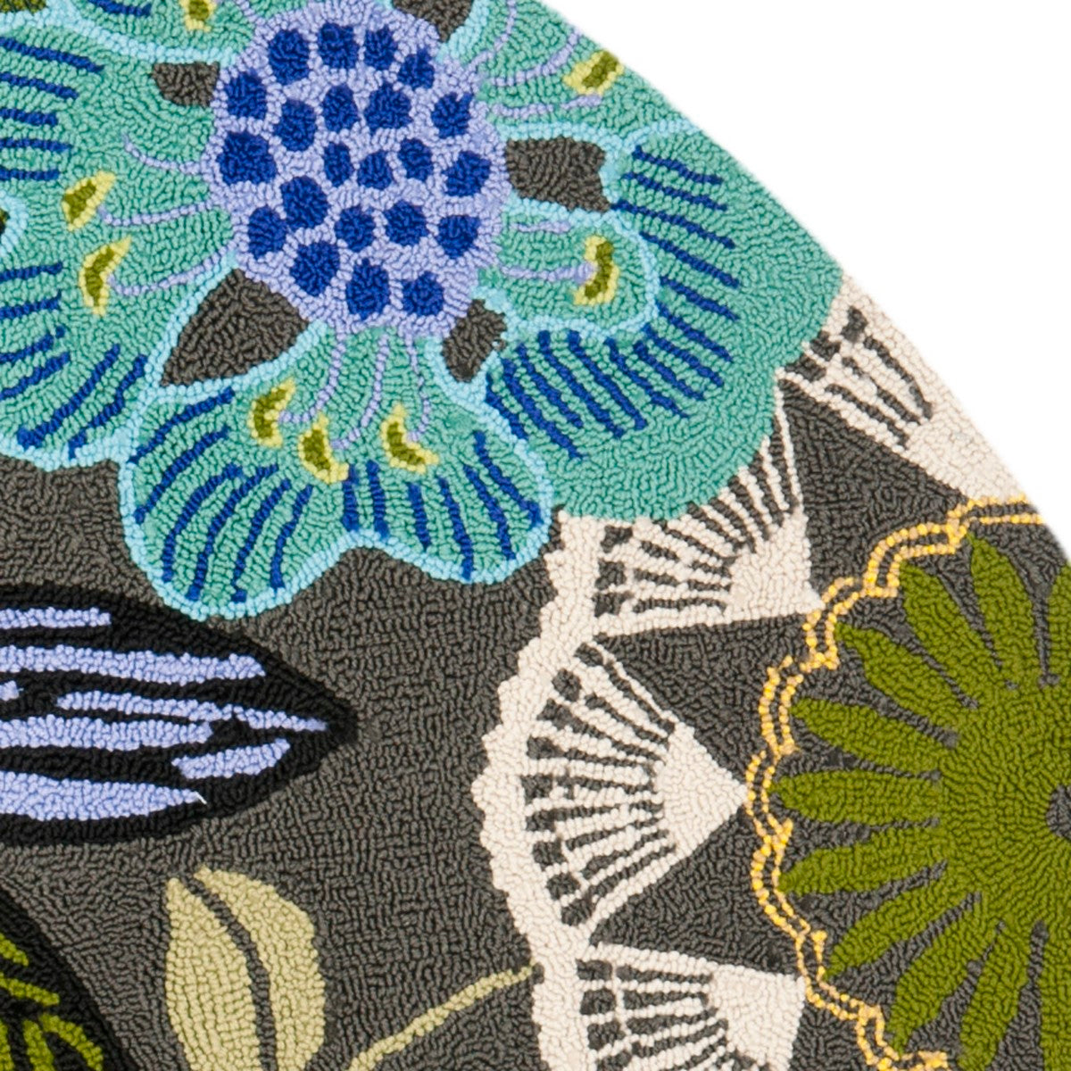 Four Seasons Hand-Hooked Indoor-Outdoor Rug - Vibrant Textile-Inspired