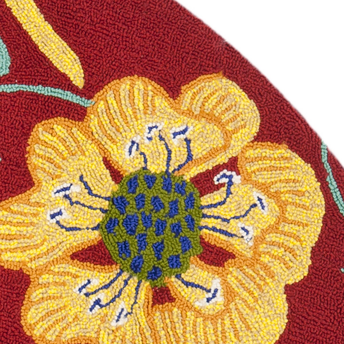 Four Seasons Hand-Hooked Indoor-Outdoor Rug - Vibrant Textile-Inspired