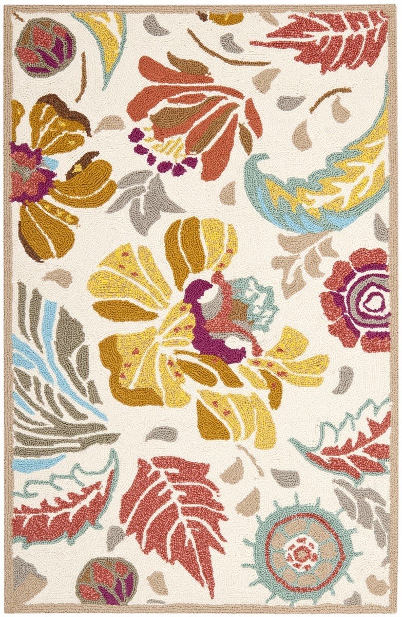 Four Seasons Hand-Hooked Indoor-Outdoor Rug - Beautiful Global Motifs for Any Space