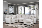 Porter Designs Augusta Chenille Fabric Modern Sectional White 01-207C-10-1742-KIT