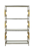 Zeugma FS611 SILVER & GOLD Large Bookcase with 4 Shelves
