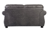 Porter Designs Elk River Leather-Look & Nail Head Transitional Loveseat Gray 01-33C-02-9702A