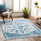 Floransa FSA-2305 Traditional Polypropylene Rug FSA2305-9123 Navy, Beige, Silver Gray, Sky Blue 100% Polypropylene 9' x 12'3"