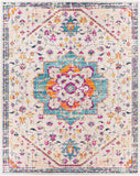 Floransa FSA-2315 Traditional Polypropylene Rug FSA2315-71010 Beige, Sky Blue, Medium Gray, Bright Pink, Navy, Saffron, Burnt Orange, Silver Gray 100% Polypropylene 7'10" x 10'