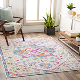 Floransa FSA-2315 Traditional Polypropylene Rug FSA2315-9123 Beige, Sky Blue, Medium Gray, Bright Pink, Navy, Saffron, Burnt Orange, Silver Gray 100% Polypropylene 9' x 12'3"