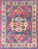 Floransa FSA-2317 Traditional Polypropylene Rug FSA2317-71010 Beige, Medium Gray, Bright Pink, Navy, Saffron, Burnt Orange, Silver Gray, Sky Blue 100% Polypropylene 7'10" x 10'