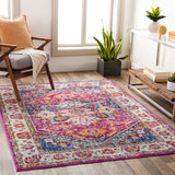 Floransa FSA-2317 Traditional Polypropylene Rug FSA2317-9123 Beige, Medium Gray, Bright Pink, Navy, Saffron, Burnt Orange, Silver Gray, Sky Blue 100% Polypropylene 9' x 12'3"