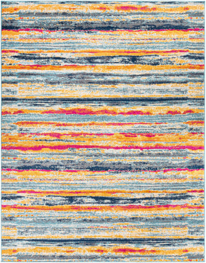 Floransa FSA-2331 Modern Polypropylene Rug FSA2331-71010 Navy, Bright Pink, Medium Gray, Beige, Saffron, Burnt Orange, Silver Gray, Sky Blue 100% Polypropylene 7'10" x 10'
