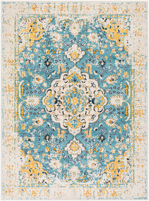 Floransa FSA-2332 Traditional Polypropylene Rug FSA2332-9123 Saffron, Beige, Sky Blue, Burnt Orange, Navy, Silver Gray 100% Polypropylene 9' x 12'3"