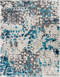 Floransa FSA-2339 Modern Polypropylene Rug FSA2339-71010 Navy, Aqua, Medium Gray, Cream 100% Polypropylene 7'10" x 10'