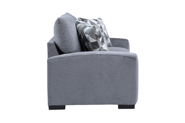 Porter Designs Clayton Soft Microfiber Modern Loveseat Gray 01-207C-02-5345