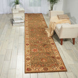 Nourison Living Treasures LI04 Persian Machine Made Loomed Indoor only Area Rug Green 2'6" x 12' 99446670281