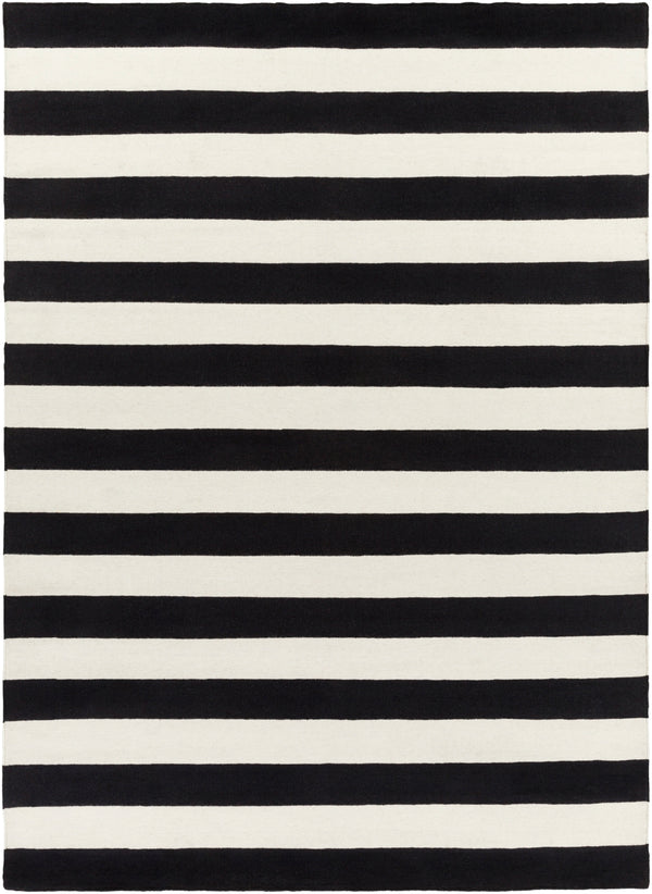 Frontier FT-295 Modern Wool Rug FT295-811 Ivory, Black 100% Wool 8' x 11'