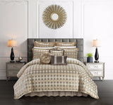 Sue Beige King 9pc Comforter Set