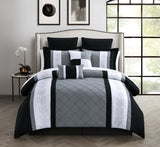 Livingston Comforter Set Queen Size – 8 Piece – Black