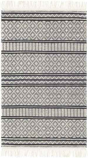Farmhouse Tassels FTS-2300 Cottage Wool, Cotton Rug FTS2300-912 Charcoal, White 60% Wool, 40% Cotton 9' x 12'