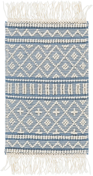 Farmhouse Tassels FTS-2301 Cottage Wool, Cotton Rug FTS2301-912 Denim, White 60% Wool, 40% Cotton 9' x 12'