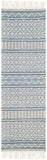 Farmhouse Tassels FTS-2301 Cottage Wool, Cotton Rug FTS2301-268 Denim, White 60% Wool, 40% Cotton 2'6" x 8'