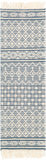 Farmhouse Tassels FTS-2304 Cottage Wool, Cotton Rug FTS2304-268 Denim, White 60% Wool, 40% Cotton 2'6" x 8'