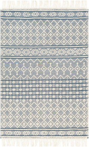 Farmhouse Tassels FTS-2304 Cottage Wool, Cotton Rug FTS2304-912 Denim, White 60% Wool, 40% Cotton 9' x 12'