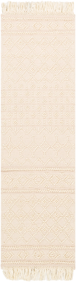 Farmhouse Tassels FTS-2305 Cottage Wool, Cotton Rug FTS2305-268 White, Beige 60% Wool, 40% Cotton 2'6" x 8'