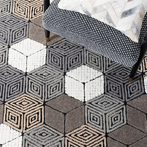 Fifth Avenue 130 Hand Tufted 100% Wool Pile Rug Ivory / Grey 100% wool Pile FTV130F-9