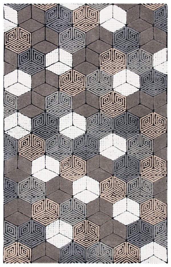 Fifth Avenue 130 Hand Tufted 100% Wool Pile Rug Ivory / Grey 100% wool Pile FTV130F-9