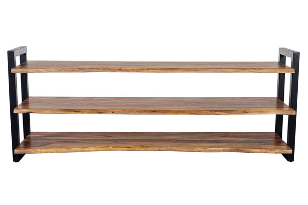 Porter Designs Manzanita Live Edge Solid Acacia Wood Natural TV Stand Brown 06-196-10-BS64H