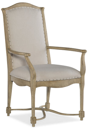 Hooker Furniture - Set of 2 - CiaoBella Casual Ciao Bella Upholstered Back Arm Chair in Rubberwood with Plywood, Fabric, Foam and Nailheads 5805-75300-85