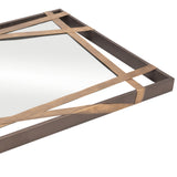 Zuo Modern Tolix Steel, MDF, Glass Modern Commercial Grade Mirror Antique Gold, Black Steel, MDF, Glass