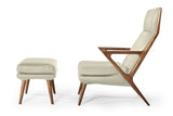 VIG Furniture Modrest Fulton - Modern Beige Lounge Chair & Ottoman VGCSLC-17050-BG-CH