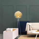 Bethel Natural Wood Floor Lamp in Wood & Metal