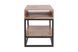 Porter Designs Malmo Solid Wood Industrial End Table Natural 05-190-26-1703N